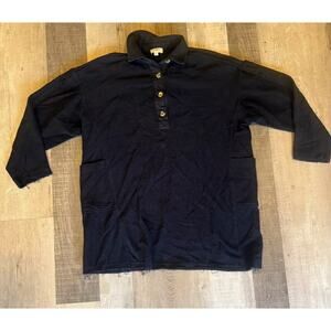 UMGEE Polo Shirt Dress Womens Small Navy Pockets Long Sleeve Relaxed Fit